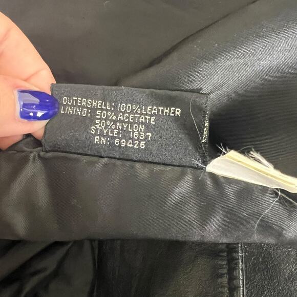 Pelle Studio Wilson's Leather VTG 90s Trench Coat FLAW Black Womens Small - Picture 9 of 9